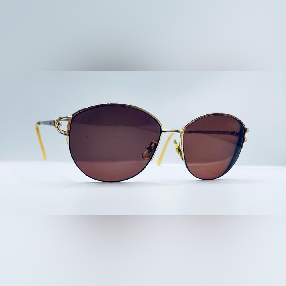Vintage L’AMY Accent 101 Gold Oval Half-Rim Sunglasses Frames Only